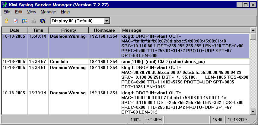 Kiwi Syslog Daemon screenshot