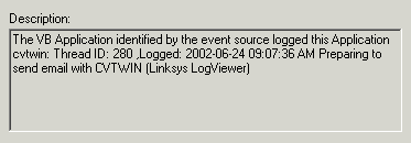 Screenshot of Windows Event Viewer