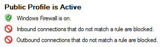 Windows Firewall profile settings