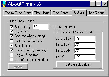 Configure AboutTime